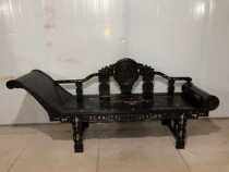 Private collection lao mu diao the Ming and Qing dynasties classical furniture lobular red sandalwood er long xi zhu luo han chuang gui fei chuang
