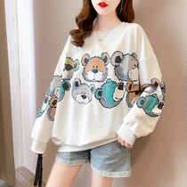 Pregnancy Woman Dress Spring Autumn New long sleeves T-shirt Female Korean version Spring 2022 new printed thin clothing and womens blouses