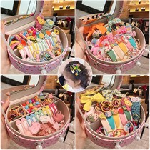 Childrens hair accessories set gift box Girl hair card headdress Korean little girl hair clip head rope jewelry jewelry storage box