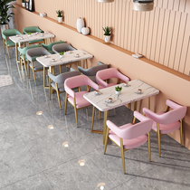 Net red milk tea dessert shop cold drink shop snack bar fast food restaurant dining table and chair combination restaurant against the wall card seat sofa