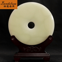 Banderas natural Afghan White Jade safety buckle ornaments Chinese style lucky living room home decoration high-grade gifts