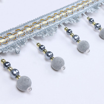 European new velvet beads Lace curtain accessories Crystal hanging ball edge spike tassel three velvet beads
