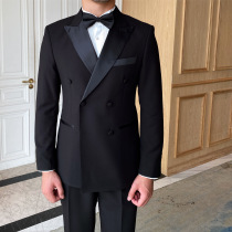 Mr. Lusan homemade British new bridegroom dress slim suit suit double-breasted suit jacket male