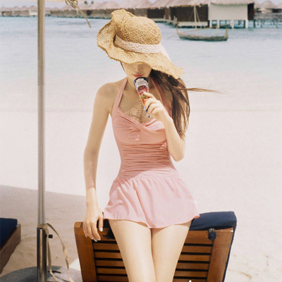 Fresh temperament new Korean one piece belly-covering thin jumpsuit hot spring swimsuit spot