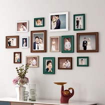 Photo wall decoration solid wood frame wall non-hole combination photo frame wall photo wall creative Net red photo album