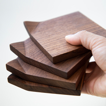 Nordic ins Wind origami shape solid wood coaster simple design black walnut tea tray tremolo coffee coaster
