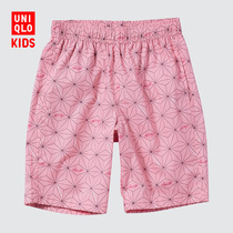 Uniqlo childrens clothing Demon Slayer light cotton elastic shorts (Ghost Blade) 442616