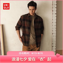 Uniqlo Mens and Womens Flannel Plaid Shirt(Long-sleeved casual early autumn light jacket) 441780