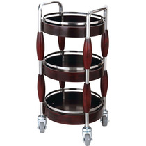 Wooden three-story wine truck round trolley tea truck Hotel mobile service car restaurant delivery car