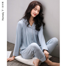 Pajamas Womens spring spring summer Modal cotton silk long sleeve home wear Summer thin spring and autumn large size suit