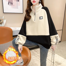 Short fashion pregnant women's clothing female Korean version plus velvet padded high collar warm coat winter loose short coat