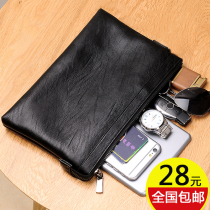 Tang Namesee Handbag Mens New Bag Trend Big Capacity Casual Soft Leather Hand Grab Bag Mens Clip Wrap Letter Enveloping Mens Bag