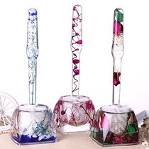 High-grade acrylic Creative Square toilet brush plexiglass pink round green perforated red toilet brush