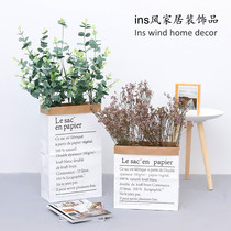 Nordic ins Eucalyptus turtle leaf fake flower simulation flower plant tree living room floor decoration potted bag set