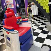 Barber Mens Retro Oil Head Hairdressing Chair Hair Salon Special High-end Hairdressshop Cut Hair Can Put Down Shave Large Chair