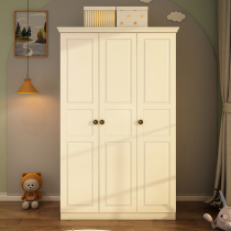  Full solid wood childrens wardrobe American bedroom storage cabinet Simple modern small apartment boy girl large wardrobe