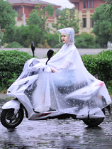 Raincoat female full body summer thin section male electric car long section anti-rain adult transparent riding foot cover single poncho