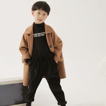 (New product recommendation) 2020 boys and girls double-sided cashmere coat autumn and winter Korean version of foreign gas children double-sided coat