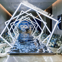 New Time Tunnel Arch LED single-sided luminous acrylic with light geometric background road lead wedding props