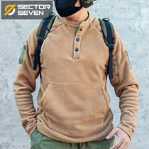 District 7 Henry collar tactical clothes men spring and autumn outdoor fleece fleece fleece velvet stand collar jacket casual warm clothes