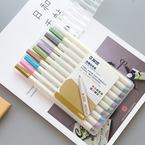 STA metal paint pen Pearlescent color marker pen Hand account decorative graffiti diy album pen Multi-color set of cute small fresh hand account special marker pen set Hand account marker high-gloss pen