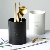 Nordic wind drain chopsticks tube stainless steel chopsticks box household chopsticks cage spoon storage box rack chopsticks tube