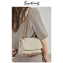 (Simutin) Oil painting girl leather bag Female summer niche single shoulder chain bag Wild crossbody bag
