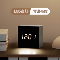 Remembrance alarm clock Creative mute student bedside luminous modern electronic clock fashion wooden clock simple clock