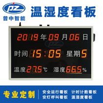 Factory workshop management temperature and humidity Kanban perpetual calendar time led electronic Kanban high precision sensing display