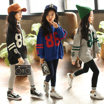 Pro-child dress Mothers Autumn Fashion Korean version of childrens childrens pure cotton necropolis Two sets CUHK Sport Fashion Suit