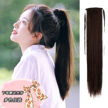 Wig Female Horsetail Wig Piece Natural Emulation Hair Grip Clip Type Long Straight Hair Fake Mattail Strap Style High Ponytail Braid