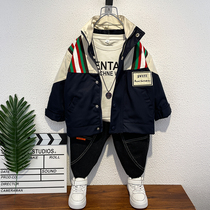Childrens clothing boy windbreaker coat spring and autumn clothing 2021 new foreign style leisure big children handsome baby coat tide