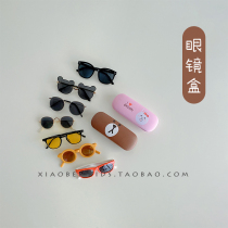 ins wind childrens glasses case portable anti-pressure cartoon can love female baby sunglasses ink mirror box advanced sensuo