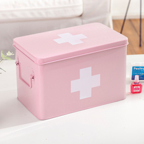 Nordic Wind Home Medicine Box Iron Art Family Medicine Box Cosmetic containing material Environmental protection Inner with pallet sunscreen