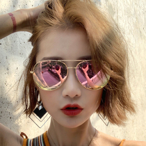 Hong Kong I TGREG sunglasses womens anti-UV round face large face with thin ink mirror surge ultralight pilot glasses