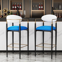 Nordic bar stool Modern simple bar chair High foot home stool backrest Designer light luxury front desk bar chair