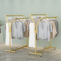 Double-pole balcony hanging clothes drying rack clothes drying Rod hangers floor hanging bedroom clothes rack moving wheels