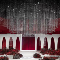 New net red crystal bead curtain wedding props Wedding hotel stage scene decoration curtain bead ceiling partition curtain