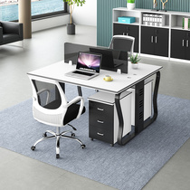 Office desk simple office staff furniture 4 6 double staff office desk and chair combination screen card holder