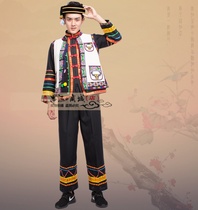 Yunnan long-sleeved Yi nationality mens clothing performance Miao performance national clothing dance clothing Lahu nationality