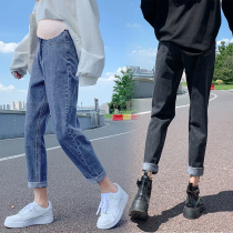 Pregnant Women Pants Spring Outwear Fashion Denim Pants Spring Autumn Money Beat Bottom Straight Drum Casual Spring Dress Small Sub 90% Summer