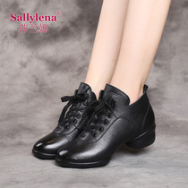 Shalana dance shoes square dance womens shoes soft leather Spring and Autumn New Chinese sailors dance shoes