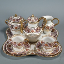 A set of Western antique porcelain set of 1846 French Royal Seaver official kiln coffee set