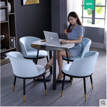 Light luxury marble negotiation table and chair combination 4S store reception reception negotiation table Leisure cafe modern small round table