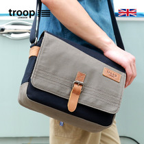 Troop Single Shoulder Bag Men Canvas Fashion Casual Single Shoulder Diagonal Satchel Backpack Men Skew Cross Pack New Wave Mens Bag