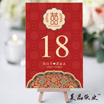 American paper Big Red Wedding seat card engagement wedding table card party seat card sign-in desk design customization