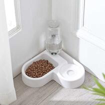 Creative Pet Supplies Pet Bowl Corner Double Bowl Automatic Drinker Feeding Bowl Multifunctional Cat Bowl Right Angle Bowl