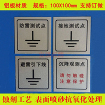 Lightning protection ground test pilot panel ground 86 box cover plate Lightning Lead Offline Signage Settlement Observation Point Etching