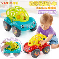Soft glue hand bell car 6-12 months infant puzzle baby 0-1 3 years old hand clutch ball boy toy