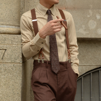 MCCEVTG autumn vintage vertical striped shirt men fall feeling British French senior sense long sleeve shirt men tide